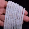 Rainbow Moonstone 5mm-6mm Heishi Faceted Beads | Gemstone Tyre Rondelle 13" Strand | Natural Blue Fire White Rainbow Moonstone Spacer Beads - Image 4