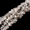 AAA+ Grey Moonstone Gemstone Faceted Nugget Beads | Natural Moonstone Semi Precious Gemstone Step Cut Fancy Tumbled Beads | 8inch Strand