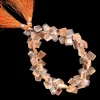 AAA+ Rutilated Quartz Faceted Nugget Beads | Natural Bronze / Red Rutile Semi Precious Gemstone Step Cut Tumbled Fancy Beads | 8inch Strand - Image 3