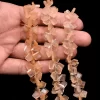 AAA+ Rutilated Quartz Faceted Nugget Beads | Natural Bronze / Red Rutile Semi Precious Gemstone Step Cut Tumbled Fancy Beads | 8inch Strand