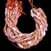 Rare Peach Moonstone 12mm-14mm Flat Nugget Beads | Moonstone Gemstone Tumbled | Natural Semi Precious Gemstone Smooth Beads | 13inch Strand
