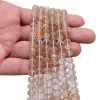 AAA+ Gold Rutilated Quartz 6mm-11mm Rondelle Faceted Beads | 8inch Strand | Golden Rutile Gemstone Loose Faceted Beads for Jewelry Making - Image 4