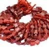 AAA Red Onyx Faceted 12mm-15mm Nuggets Beads | Red Onyx Step Cut Tumbled | Natural Semi Precious Rare Gemstone Nuggets for Jewelry Making