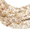 AAA+ Gold Rutilated Quartz 11mm-13mm Faceted Nugget Beads | Golden Rutile Step Cut Tumbled | Natural Semiprecious Gemstone Beads for Jewelry