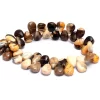 AAA Peanut Wood Gemstone Briolette Smooth Pear Beads | Natural Peanut Wood Jasper Semi Precious Gemstone 8x10mm Bead for Jewelry | 4" Strand