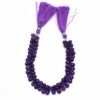 AAA+ Amethyst Gemstone Faceted Teardrop Briolette | 6x9mm to 7x10mm Beads 8inch Strand | Amethyst Semi Precious Gemstone Teardrop Briolette - Image 2