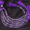 Brazilian Amethyst Heart Briolette, Gemstone 6mm Faceted Beads | Natural AAA+ Amethyst Semi Precious Gemstone Briolette Beads | 8inch Strand - Image 2