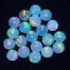 AAA+ Ethiopian Welo Opal 6mm Multi Fire Round Cabochon | Natural Ethiopian Opal Loose Gemstone Flat Back Cabochon | Welo Opal Gemstone Lot