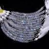 AAA+ Rainbow Moonstone Blue Fire Gemstone 6mm Rondelle Faceted Beads | 3.5" Strand | Natural White Rainbow Moonstone Gemstone Loose Beads - Image 5