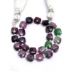 AAA+ Rare Ruby Zoisite 6x6mm Faceted Square Briolette Fancy Beads | Natural Ruby Zoisite Semi Precious Gemstone Loose Beads | 7inch Strand