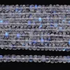 Blue Fire AAA+ Rainbow Moonstone Gemstone 6mm-8mm Rondelle Faceted Beads | 3.5inch Strand | White Rainbow Moonstone Gemstone Loose Beads - Image 8
