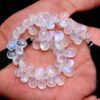 AAA+ White Rainbow Moonstone 6x9mm Pear Briolette Beads | 8inch Strand | Natural Blue Fire Moonstone Semiprecious Gemstone Briolettes - Image 2