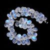 AAA+ White Rainbow Moonstone 6x9mm Pear Briolette Beads | 8inch Strand | Natural Blue Fire Moonstone Semiprecious Gemstone Briolettes