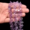 Natural AAA+ Brazilian Amethyst Semiprecious Gemstone Step Cut Fancy Tumbled Beads | Amethyst Faceted Side Drill Nugget Beads | 8inch Strand - Image 2