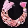 AAA+ Multi Pink Opal Gemstone 5x7mm Teardrop Briolette Beads | 8" Strand | Natural Pink Opal Semi Precious Gemstone Faceted Teardrop Beads