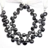Star Galaxy Gemstone Briolette Smooth Heart Beads | Natural Star Galaxy Jasper Semi Precious Gemstone 10mm-12mm Bead for Jewelry | 8" Strand