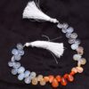 AAA Mexican Fire Opal Gemstone Briolette Beads | 8x11mm Smooth Pear 8inch Strand | Fire Opal Semi Precious Gemstone Briolettes for Jewelry