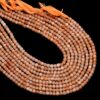 AAA+ Peach Moonstone 4mm-5mm Faceted Cube Briolette Beads | Natural Peach Moonstone Semi Precious Gemstone 3D Box Loose Beads | 13" Strand