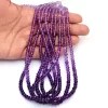 AAA+ Amethyst Gemstone 5mm Faceted Rondelle Beads | 16inch Strand - 82 Carats | Natural African Amethyst Semi Precious Gemstone Shaded Strand - Image 5