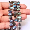 AAA+ Labradorite High Flash 9x13mm Faceted Pear Beads | Natural Labradorite Fire Semi Precious Gemstone Loose Briolettes for Jewelry Making - Image 3