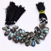 AAA+ Labradorite High Flash 9x13mm Faceted Pear Beads | Natural Labradorite Fire Semi Precious Gemstone Loose Briolettes for Jewelry Making - Image 2