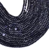 Natural Blue Sapphire Gemstone 2mm-3mm Micro Faceted Rondelle Beads | 13inch Strand | Blue Sapphire Precious Gemstone Loose Roundel Beads