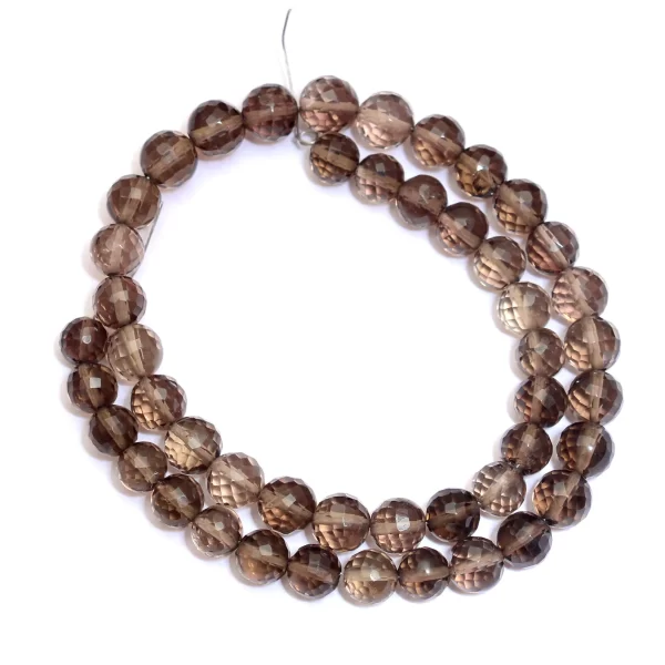 Natural AAA+ Smoky Quartz 6mm-7mm Faceted Round Beads | 12inch Strand | Brown Somkey Quartz Semi Precious Gemstone Loose Beads for Jewelry - Image 2