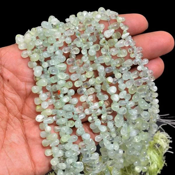 Natural Prehnite Gemstone Teardrop Smooth Beads | 8inch Strand | Green Prehnite Semi Precious Gemstone Loose Drops Beads for Jewelry Making - Image 2