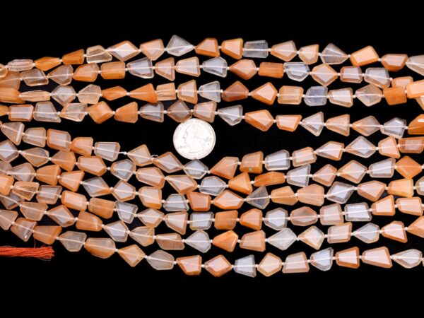 Rutilated Quartz Gemstone 12mm-14mm Faceted Nugget Beads | Multi Red Rutile Step Cut Tumbled Natural Semi Precious Gemstone Bead for Jewelry - Image 2