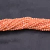 Sunstone Gemstone 3mm-4mm Round Faceted Beads | 13" Strand | Natural Fiery Orange Sunstone Semi Precious Gemstone Faceted Beads for Jewelry - Image 2