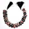 Pink Rhodonite Gemstone Loose Briolette | 20mm-25mm Faceted Pear Beads | Natural Rhodonite Garnet Semi Precious Gemstone Beads for Jewelry - Image 2