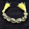 AAA+ Lemon Quartz 13mm-17mm Smooth Nuggets | Natural Rare Lemon Quartz Semi Precious Gemstone Carving Loose Tumbled Beads | 5inch Strand