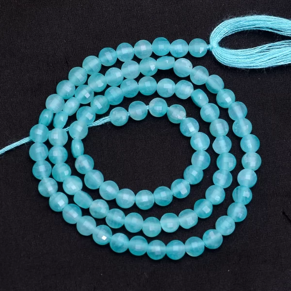 AAA+ Amazonite 4mm Briolette Coin Faceted Beads | 13inch Strand | Natural Amazonite Semi Precious Gemstone Loose Coin Briolette for Jewelry - Image 4