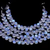 AAAA+ White Rainbow Moonstone 6mm-7mm Smooth Heart Briolette | 5inch Strand | Natural Blue Fire Moonstone Semi Precious Gemstone Beads - Image 2
