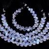 AAAA+ White Rainbow Moonstone 6mm-7mm Smooth Heart Briolette | 5inch Strand | Natural Blue Fire Moonstone Semi Precious Gemstone Beads - Image 3