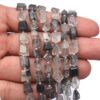 AAA+ Black Rutilated Quartz 6mm-8mm Faceted Nugget Beads | Natural Black Rutile Step Cut Tumbled Semi Precious Gemstone Beads | 7" Strand - Image 4