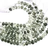 Green Rutilated Quartz 9x13mm-10x14mm Pear, AAA+ Gemstone Faceted Briolette, Natural Green Rutile Semi Precious Gemstone Beads | 8" Strand - Image 3
