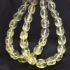 AAA+ Lemon Quartz Gemstone Carving Smooth Fancy Nuggets | Lemon Quartz Semi Precious Gemstone Loose Oval Tumbled Beads | 10inch Strand