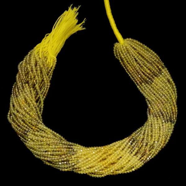 Multi Yellow Sapphire Precious Gemstone 2mm-3mm Micro Faceted Rondelle Beads | 13" Strand | Natural Yellow Sapphire Precious Gemstone Beads - Image 2