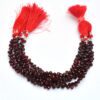 AAA+ Red Garnet Gemstone 6x4mm Faceted Teardrop Loose Briolettes | 8inch Strand | Natural Red Garnet Semi Precious Gemstone Loose Drop Beads - Image 3