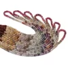 AAA+ Multi Sapphire Precious Gemstone 3mm-4mm Faceted Rondelle Beads | Natural Rare Multi Sapphire Gemstone Loose Beads | 16inch Strand