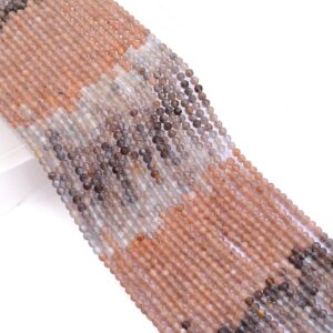 AAA+ Multi Moonstone 3mm Micro Faceted Beads | 13inch Strand | Moonstone Semi Precious Gemstone Mix Loose Rondelle Beads for Jewelry Making
