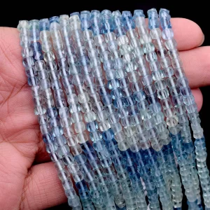 AAA+ Fluorite Gemstone 4mm Faceted Cube Beads | 13" Strand | Multi Fluorite Semi Precious Gemstone Box Fancy Loose Beads for Jewelry Making