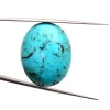 21 Carats - Turquoise Oval 20x25mm Smooth Loose Flat Back Cabochon | Natural Arizona Turquoise Matrix Copper Filled Loose Gemstone Cabochon - Image 3