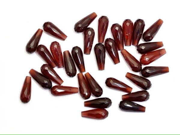 AAA Red Garnet Faceted Top Half Drilled Teardrop | 13x5mm Briolette Drops | Natural Red Garnet Semi Precious Gemstone Teardrops
