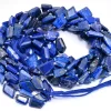 AAA+ Lapis Lazuli 11mm-14mm Faceted Nugget Beads | Royal Blue Lapis Lazuli Step Cut Tumbled Natural Semi Precious Gemstone Beads for Jewelry