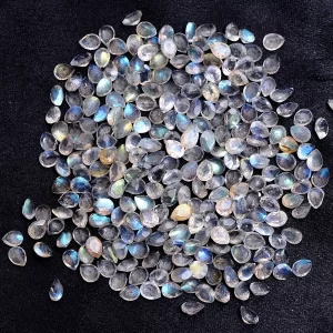 AAA+ Labradorite 6x4mm Faceted Pear Cut Loose Gemstone | Natural High Moonstone Semi Precious Gemstone Faceted Labradorite Calibrated Stone