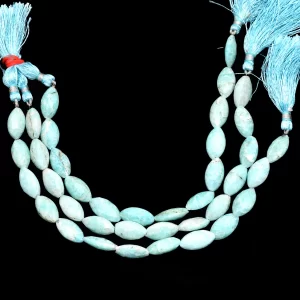 Rare Amazonite Gemstone 10x18mm Faceted Marquise Loose Beads | Natural Amazonite Semi Precious Gemstone Tube Beads for Jewelry | 8" Strand
