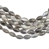 AAA Grey Moonstone 10x18mm Faceted Marquise Beads | Natural Moonstone Semiprecious Gemstone Barrel Tube Beads for Jewelry Making | 8" Strand