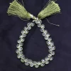 AAA+ Green Amethyst Glass Faceted Heart Briolette | 5mm-7mm Beads 8inch Strand | Green Amethyst Hydro Quartz Gemstone Briolettes for Jewelry - Image 4